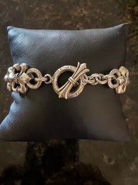 Sterling Silver 925 Fleur de Lis Bracelet